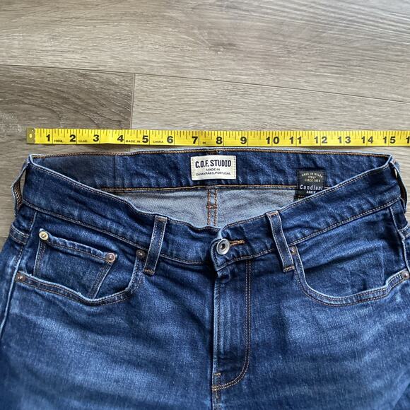 C.O.F. Studio Model M1 Jeans Men Sz 32x29 Blue Worn Wash Slim True - Picture 7 of 13